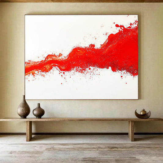 Red Splash Abstract Art for Trendy Nightclub & Bold Art Gallery SC039
