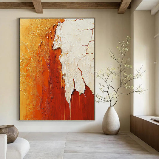 Golden and Rust Textured Abstract for Luxury Hotel Lobby & Contemporary Art Gallery STSC490