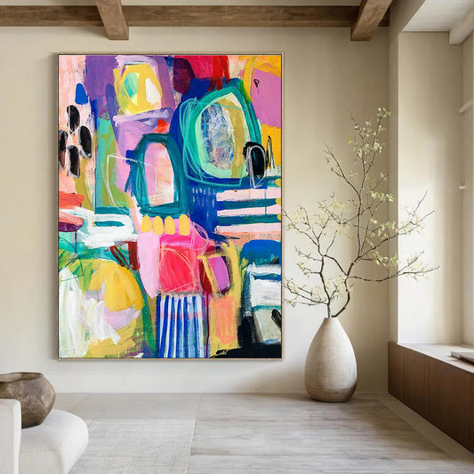 Colorful Geometric Art for Modern Coworking Space Break Areas DLZ0093