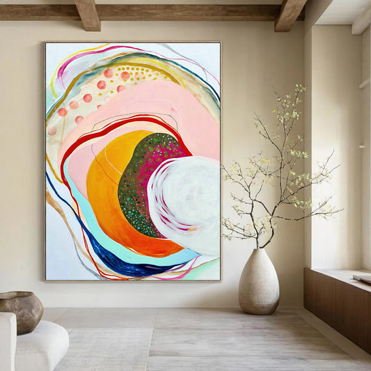 Colorful Ring Abstract Art for Wellness Center Meditation Spaces DLZ0139