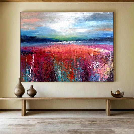 Vibrant Colorful Landscape Abstract Art to Brighten Up Your Dining Area DLZ2394