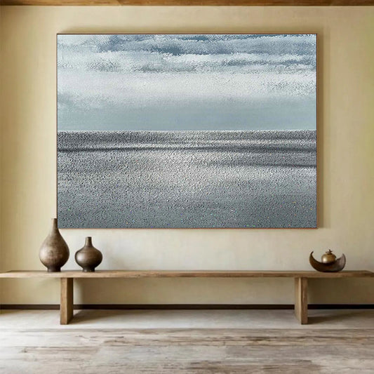Gray - Toned Sea View Art for Serene Coastal Home Bedrooms DLZ3133