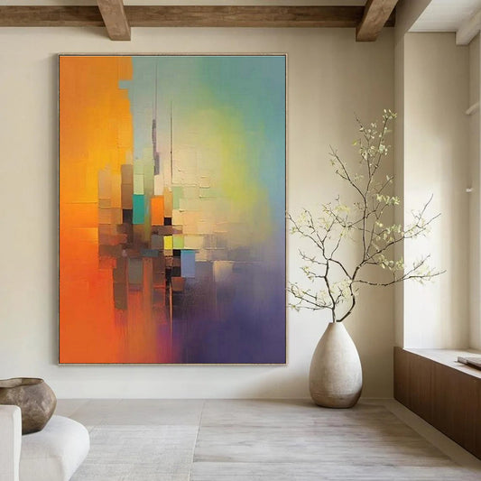 Colorful City Abstract Painting for Office & Living Room DLZ0363