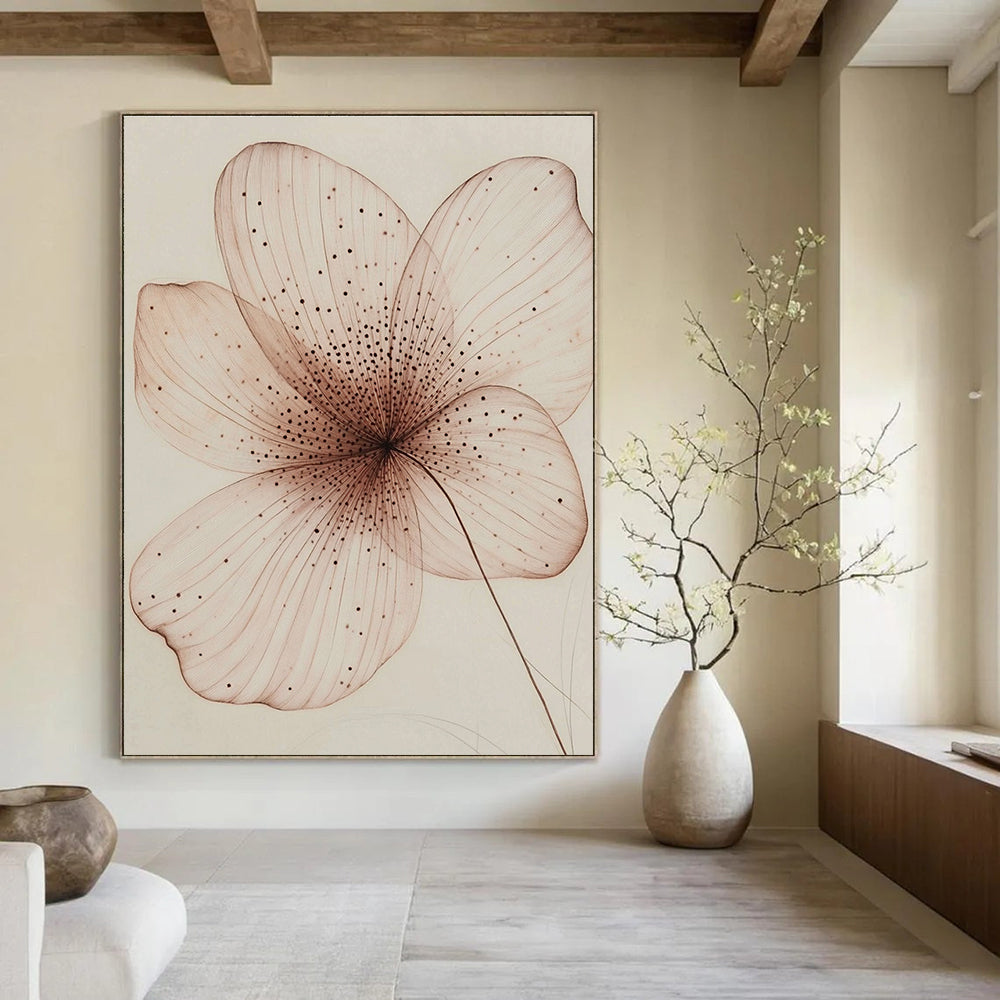 Delicate Flower Drawing for Elegant Bathroom & Botanical Study STSC1197