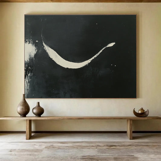 Black and White Stroke Art for Minimalist Bedroom & Modern Gallery SC186