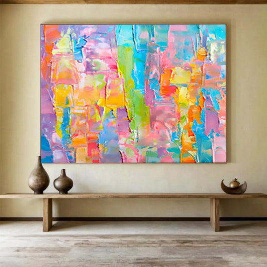 Colorful Block Abstract Art for Lively Kitchen DLZ2765
