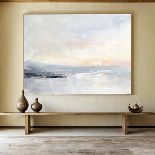 Soft - Toned Sunset Art for Romantic Bedroom & Luxury Spa Lounge SC161