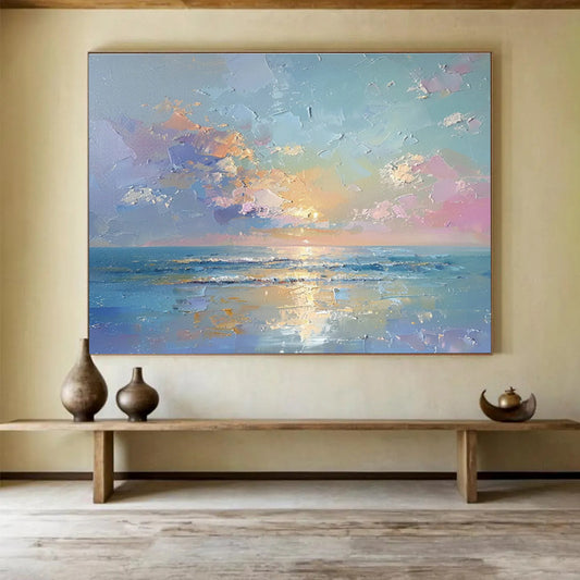 Colorful Seaside Sunset Art for Lively Coastal Home DLZ2747