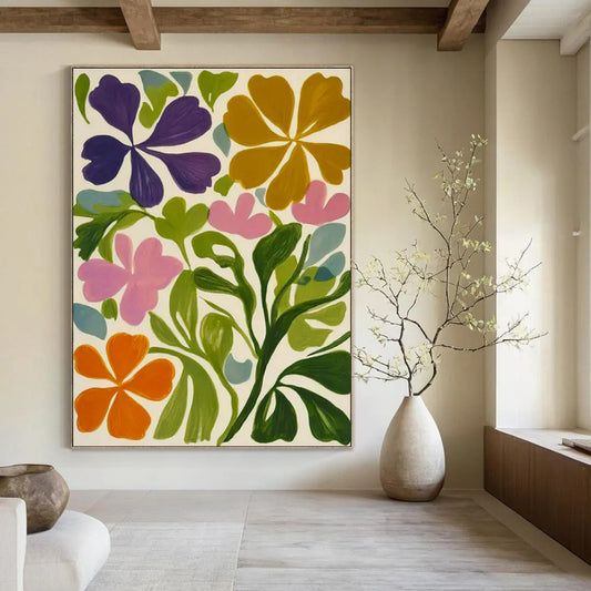 Colorful Floral Art for Bohemian Garden House & Women’s Wellness Studio DLZ1764
