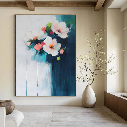 Soft Floral Abstract Art for Bedroom & Breakfast Nook STSC679