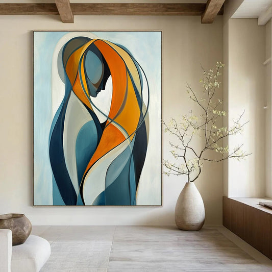 Abstracted Figure in Color for Wellness Center & Art - Themed Café STSC1143