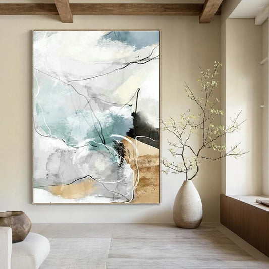 Pastel Line Abstract Art for Scandinavian Nursery & Light - Filled Café DLZ1344