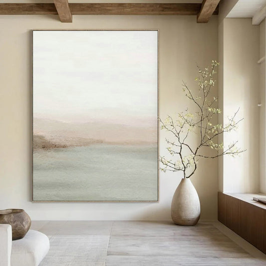 Minimalist Waterfront Art for Neutral - Toned Living Room & Artistic Beach House DLZ0726