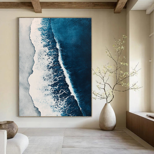 Aerial View of Blue Ocean Waves for Coastal Home Office & Relaxing Spa STSC531