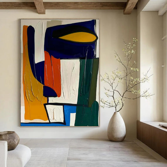 Bold Color Block Art for Contemporary Office & Art Gallery Showcase DLZ1471