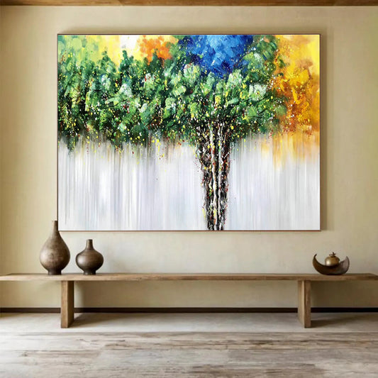 Colorful Tree Painting for Bohemian - Style Living Rooms DLZ2560