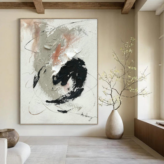 Gray - Black - White Abstract Art for Minimalist Gallery & Urban Apartment DLZ0819