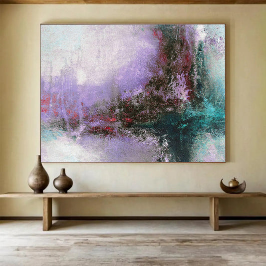 Purple - Green Hazy Abstract Art for Artistic Bedroom DLZ2764