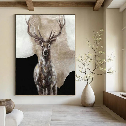 Majestic Stag Portrait for Rustic Lodge & Wildlife - Themed Office DLZ2162