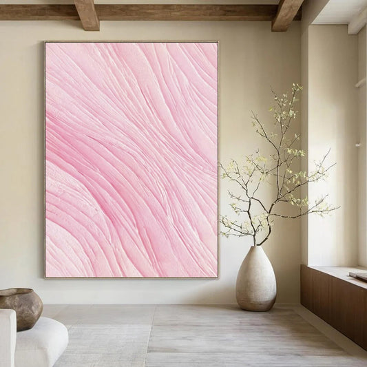 Pink Wavy Abstract Art for Bedroom & Beauty Salon DLZ0591