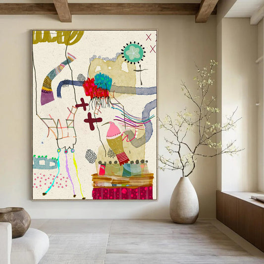 Whimsical Collage Art for Family - Friendly Restaurant Kids' Zones DLZ0174