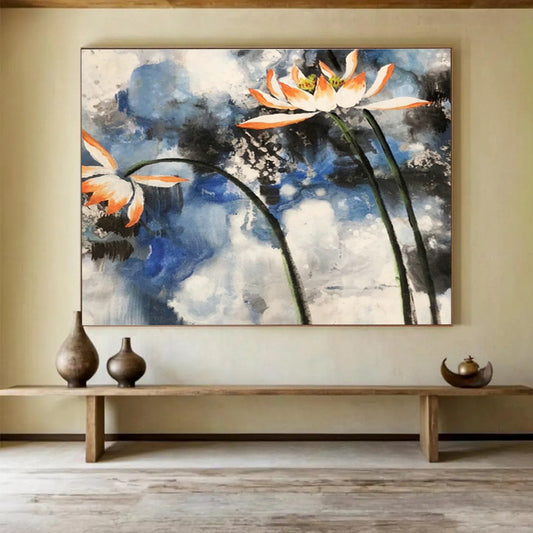 Ink Lotus Painting for Traditional - Style Tea House DLZ3011