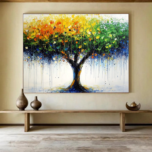 Colorful Dripping Tree Art for Bohemian - Style Home & Creative Art Studio SC285