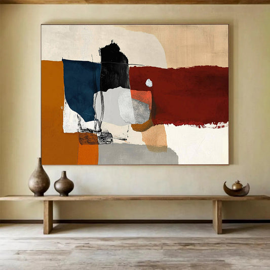 Multi - Color Block Abstract Art for Eclectic Community Center & Artsy Bookstore SC329