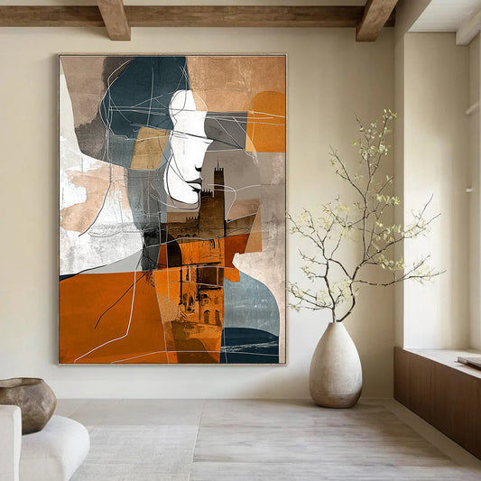 Abstract Portrait with Architecture for Modern Living Room & Art Gallery STSC540