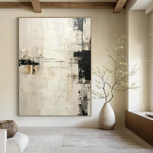 Gray - White Minimalist Abstract Art for Scandinavian Bedroom & Contemporary Gallery DLZ1723