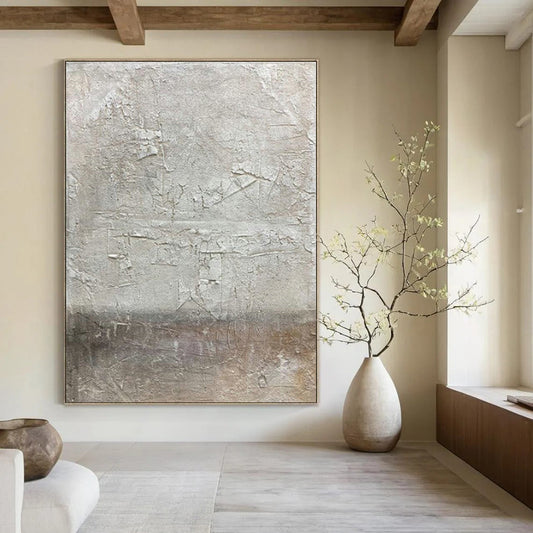 Textured Gray Abstract Art for Industrial - Chic Office & Modern Gallery DLZ2191