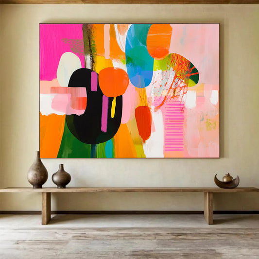 Colorful Abstract Shapes Art for Vibrant Living Room & Creative Office SC300