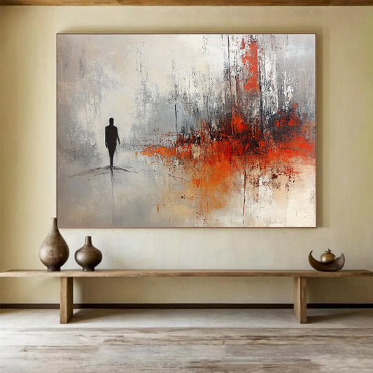Silhouette in Abstract Landscape Art for Philosophical Library & Contemplative Space SC258