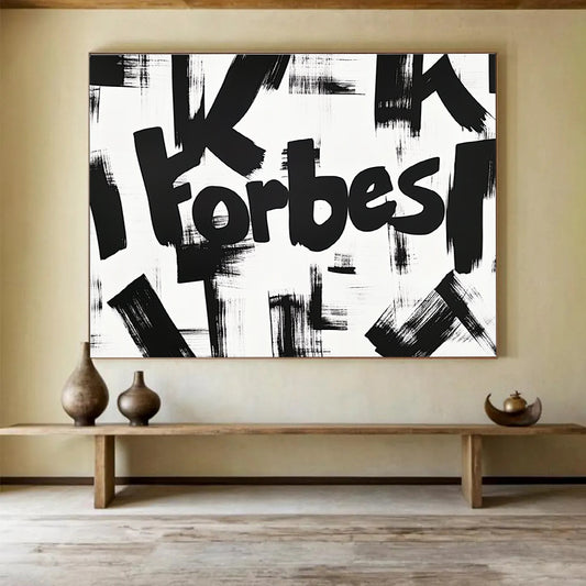 “Forbes” Brush Strokes Art for Corporate Office Lobby & Business - Themed Bar SC469