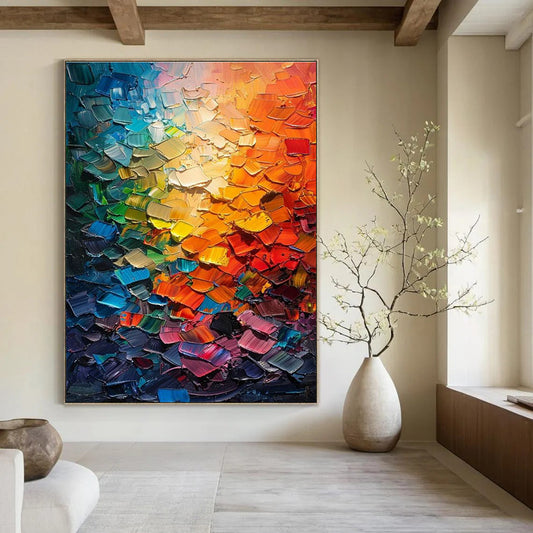 Color Palette Knife Abstract Art for Creative Studio & Modern Art Bar DLZ2255