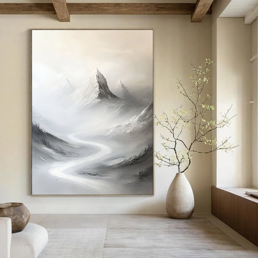 Misty Mountain Landscape Serene Landscape Art for Zen - Inspired Home & Nature - Lover’s Study STSC1492