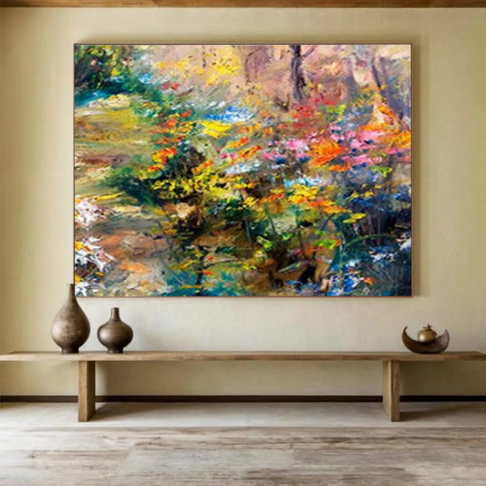 Colorful Garden Oil Painting for Cheerful Dining Room DLZ2748