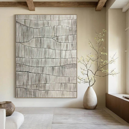 Gray Wave - Line Art for Minimalist Gallery & Corporate Waiting Room DLZ1049