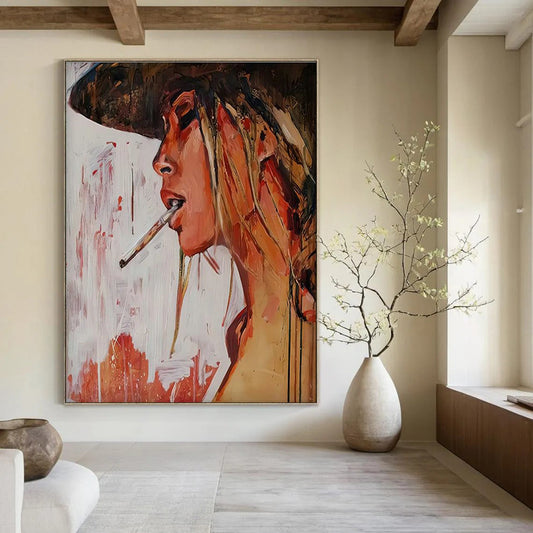 Edgy Woman Portrait Art for Bar & Art Gallery DLZ2342