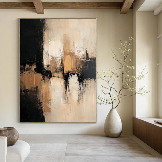 Gold and Black Abstract Strokes for Luxury Hotel Room & Upscale Restaurant STSC775