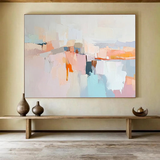 Pastel Color Block Abstract Art for Coastal Café & Bohemian Nursery SC353