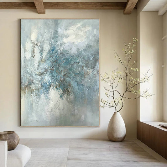 Blue - Grey Abstract Art for Living Room & Bedroom DLZ0475