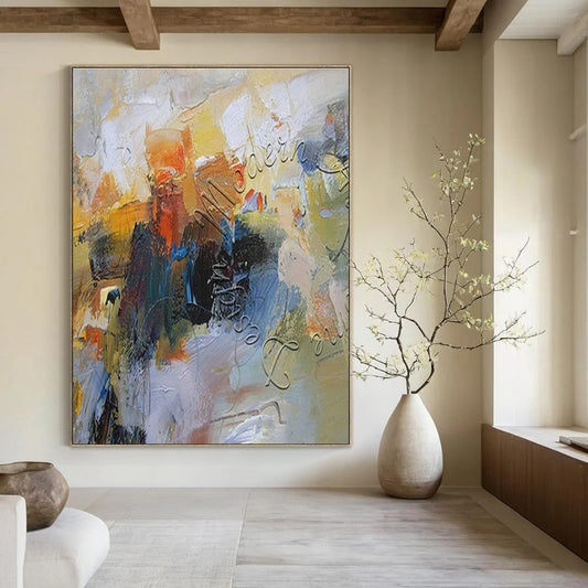 Colorful Abstract Text Art for Bohemian Bookstore & Art Studio Workshop DLZ1824