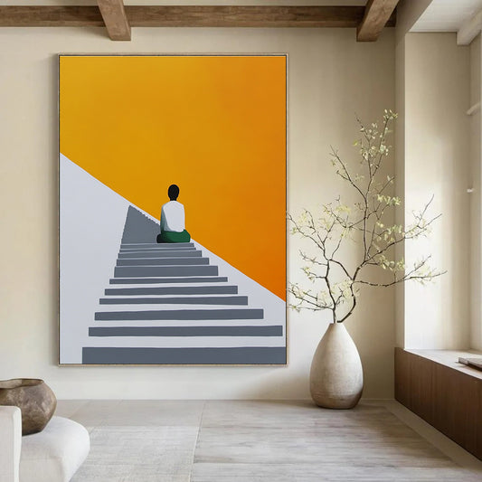 Meditating Figure on Stairs for Wellness Center & Modern 禅意 Study STSC1155