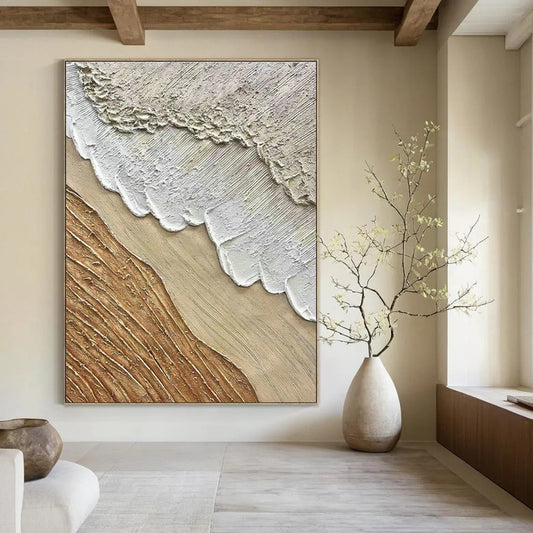 Layered Textured Abstract Art for Modern Art Gallery & Sophisticated Home Dining Room DLZ1598