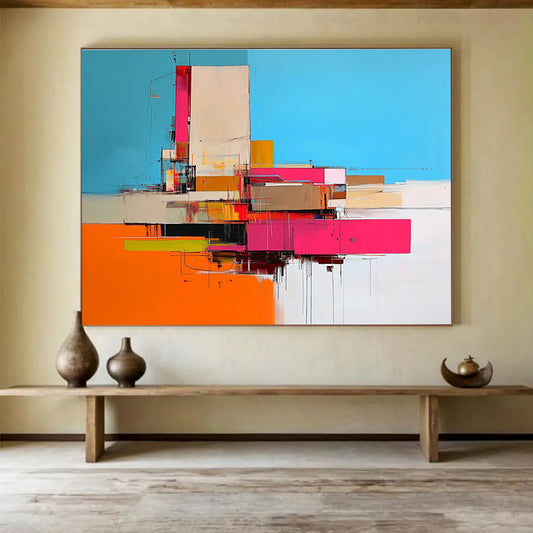 Colorful Architectural Abstract Art for Modern City Loft & Design - Focused Office SC159