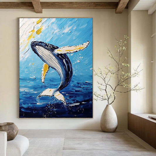 Whale Leap for Coastal Living Room & Nautical - Themed Café STSC1231