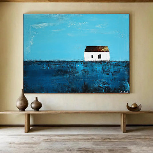 Serene Minimalist House Art for Coastal Cottage & Scandinavian Home SC553