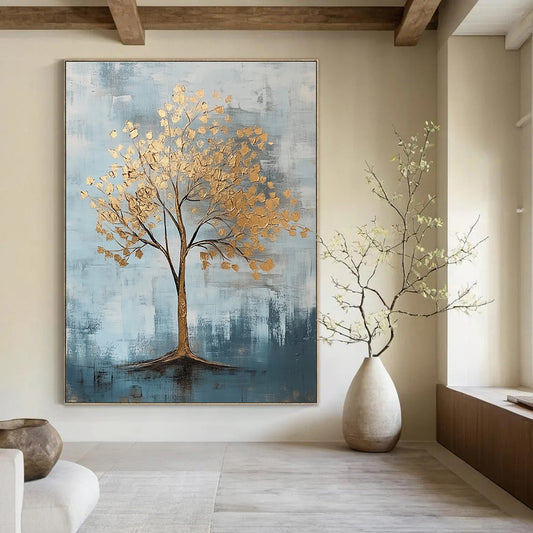 Golden Tree Abstract for Art - Loving Living Room & Wellness Center STSC838