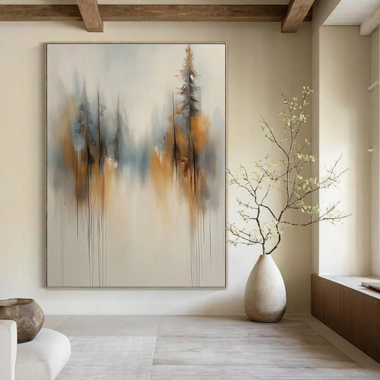 Misty Forest Trees Abstract Art for Bedroom & Meditation Room STSC710